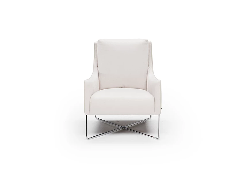 Regina B903 fauteuil wit leder gekruist onderstel natuzzi editions vooraanzicht