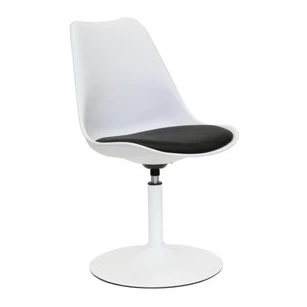 Viva wit zwart zweeds design scandinavisch trendy kunststof draaivoet stoel kuip lederlook kunstleder white black