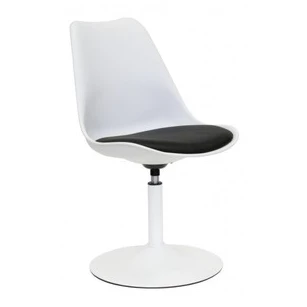 Viva wit zwart zweeds design scandinavisch trendy kunststof draaivoet stoel kuip lederlook kunstleder white black