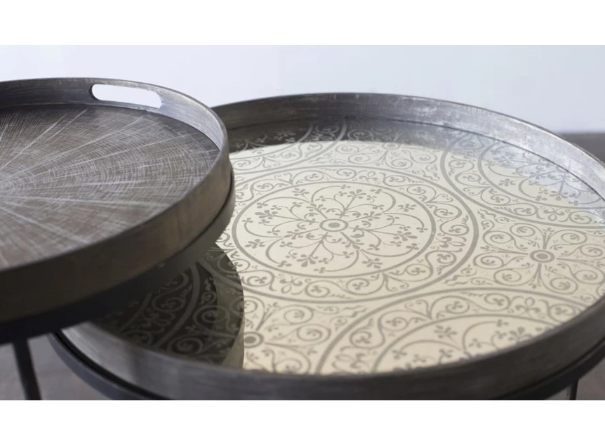 20310 Ethnicraft Moroccan Frost Tray L Ø61cm Duo detail