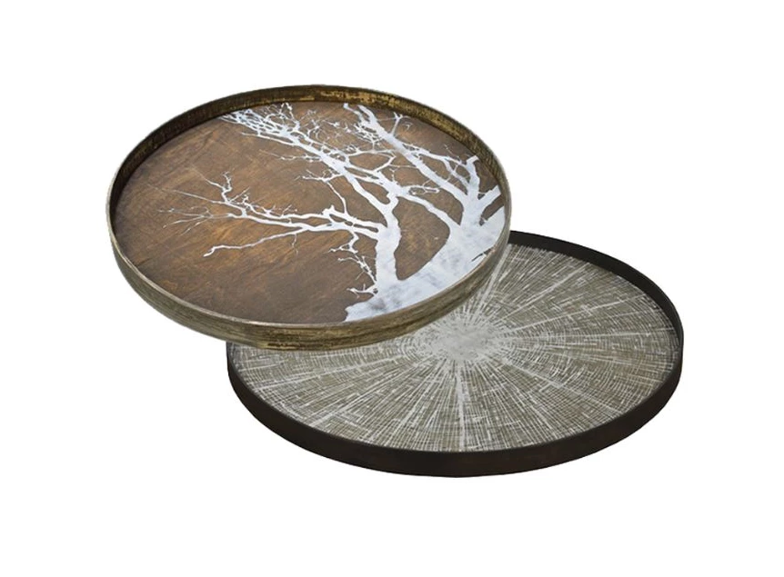 20303 Ethnicraft White Tree Wooden Tray L Ø61cm  Duo 20378 20305