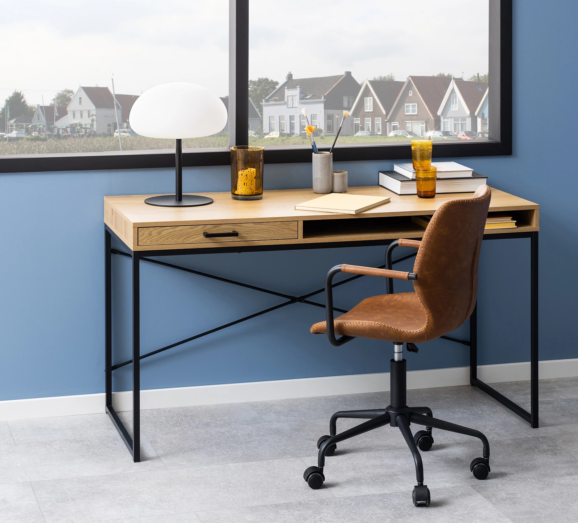 Seaford bureau met lade in naturel hout