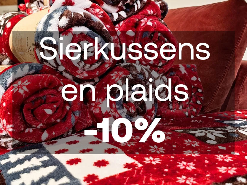 Sierkussens en plaids aan -10% korting of meer!