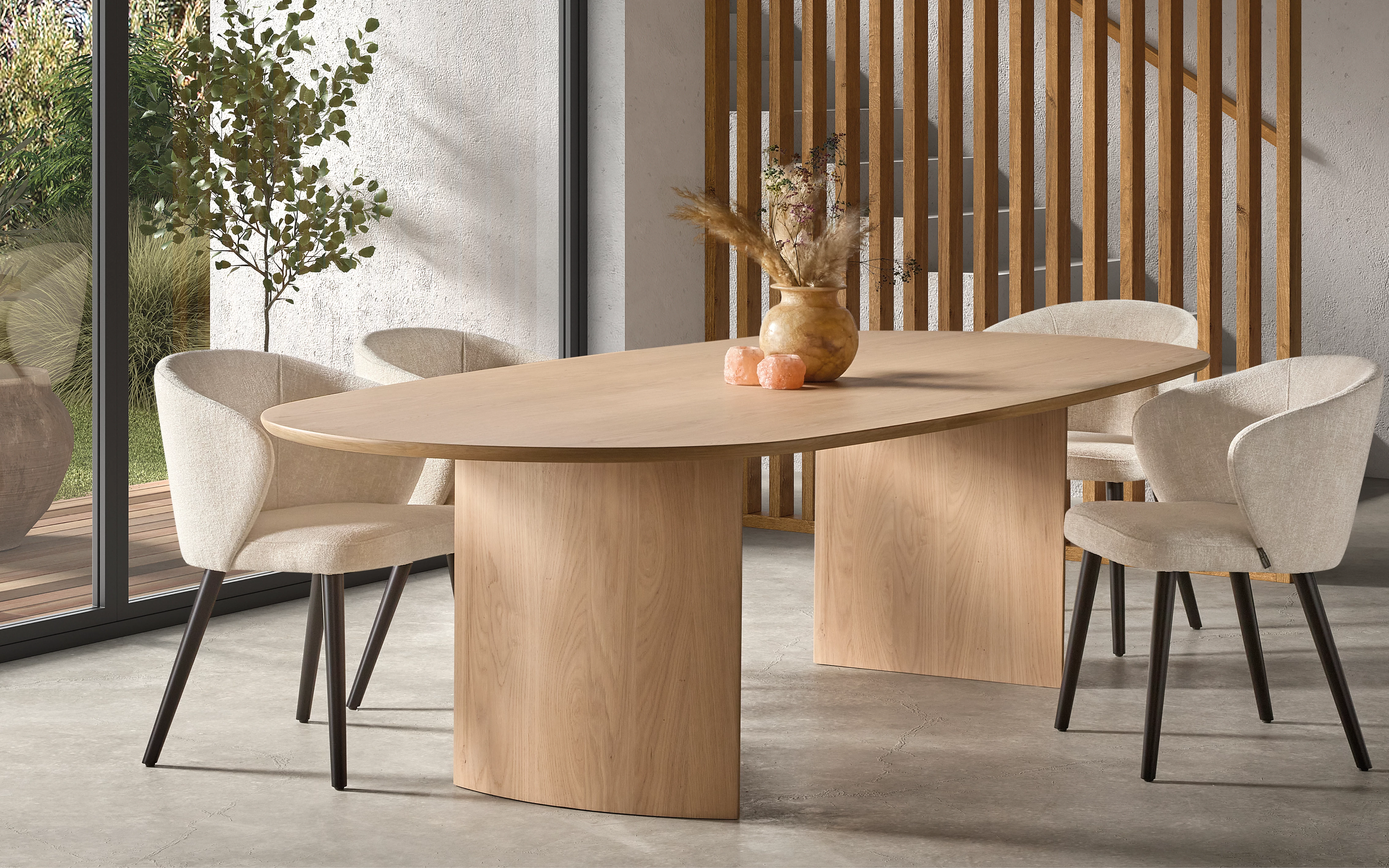 ovale tafel hout
